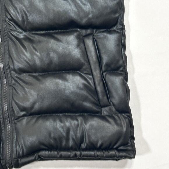 Bukercore Sheen Winter Puffer Vest Hoodie Gianni Bini Black Women’s Small‎ - Picture 5 of 7
